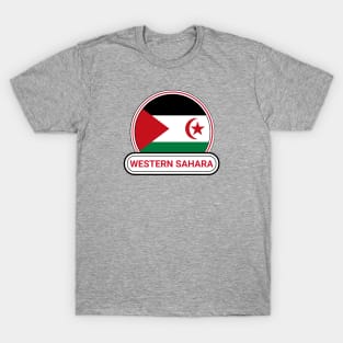 Western Sahara Country Badge - Western Sahara Flag T-Shirt